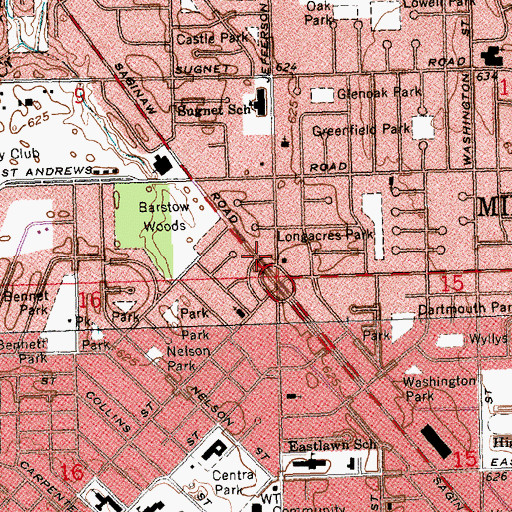 Topographic Map of Smith-Barstow Park, MI
