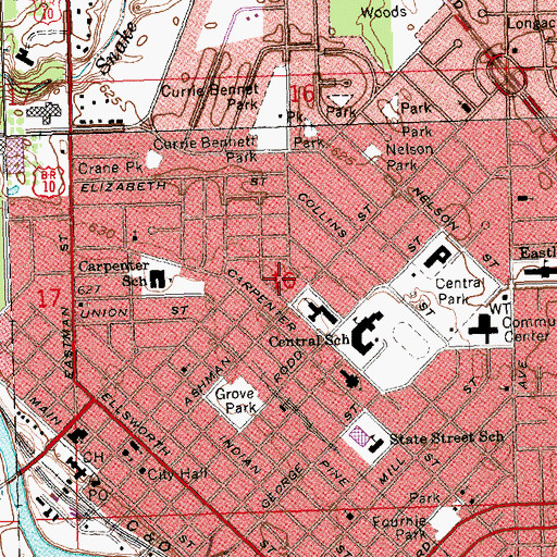 Topographic Map of Allen Park, MI