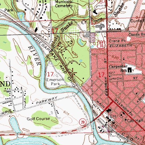 Topographic Map of Thrune Park, MI