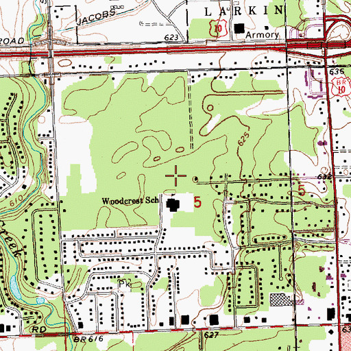 Topographic Map of Saint Mary's Park, MI