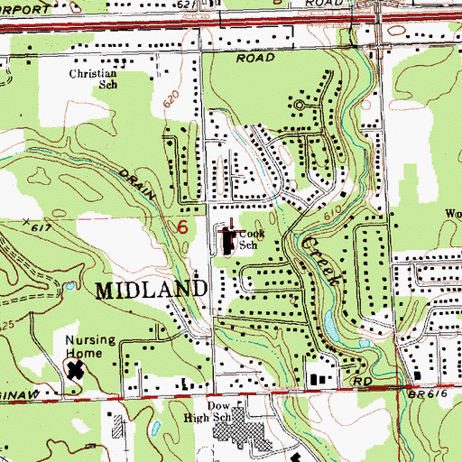 Topographic Map of Cook Elementary School Park, MI