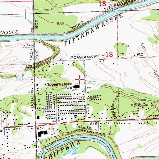 Topographic Map of Chippewassee School Park, MI