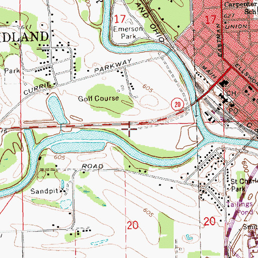 Topographic Map of Chippewassee Park, MI