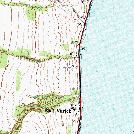 Topographic Map of Lakeshore Winery, NY