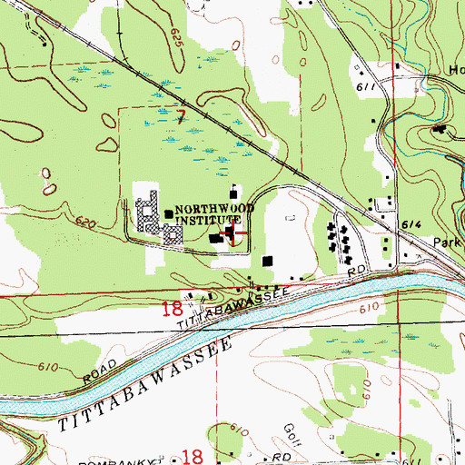 Topographic Map of Jordan Hall, MI
