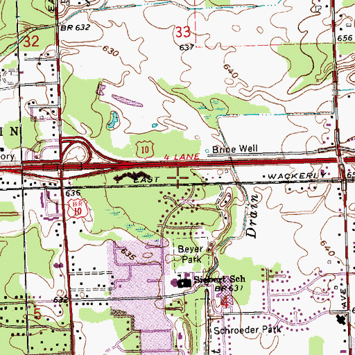 Topographic Map of Midland Family Physicians, MI