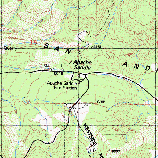 Topographic Map of Apache Saddle, CA