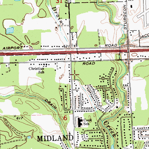 Topographic Map of Calvary Baptist Academy, MI