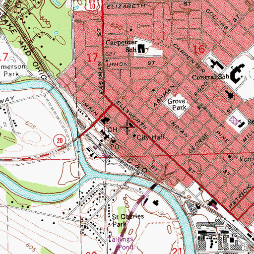 Topographic Map of Saint Brigid Catholic School, MI