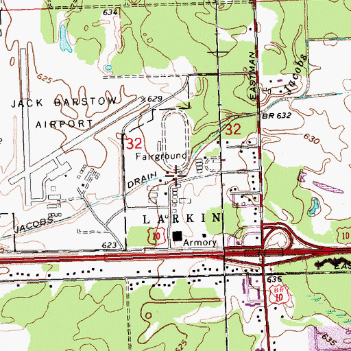 Topographic Map of Midland County Fairgrounds, MI