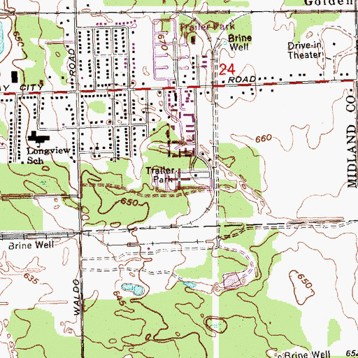 Topographic Map of Maple Grove Mobile Home Village, MI