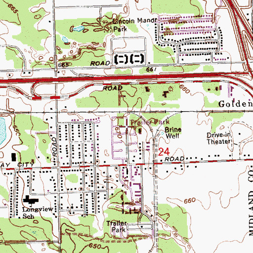Topographic Map of Science City Mobile Home Park, MI