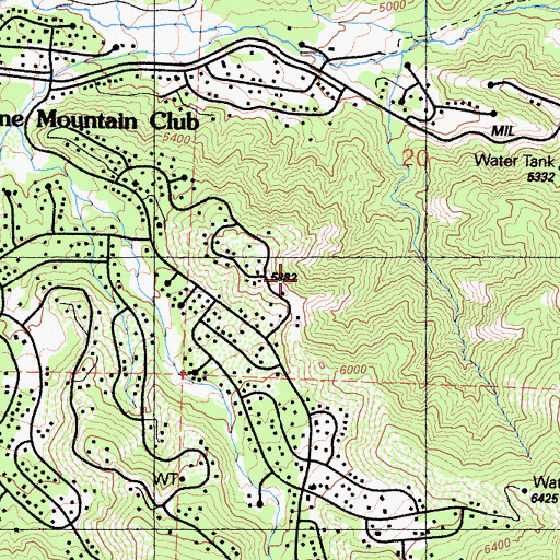 Topographic Map of Pine Mountain Club, CA