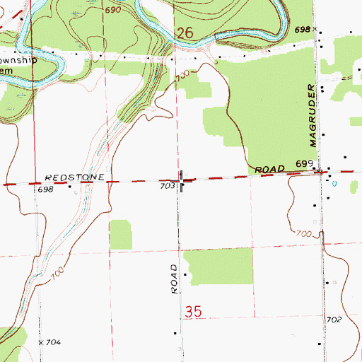 Topographic Map of Bush Post Office (historical), MI