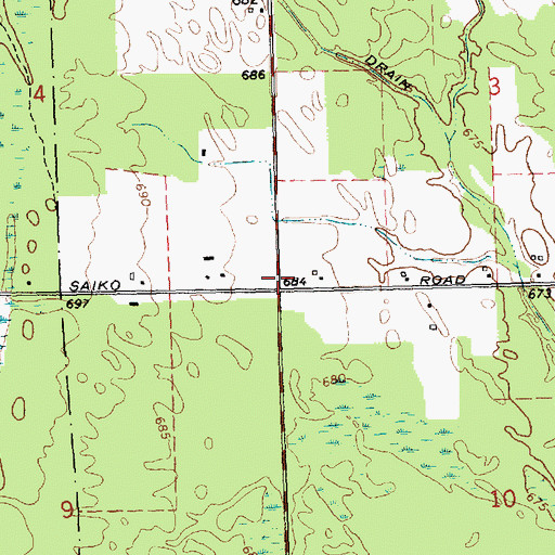 Topographic Map of Brier Post Office (historical), MI