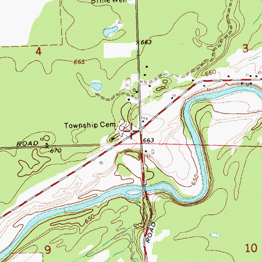 Topographic Map of Porter Township Cemetery, MI