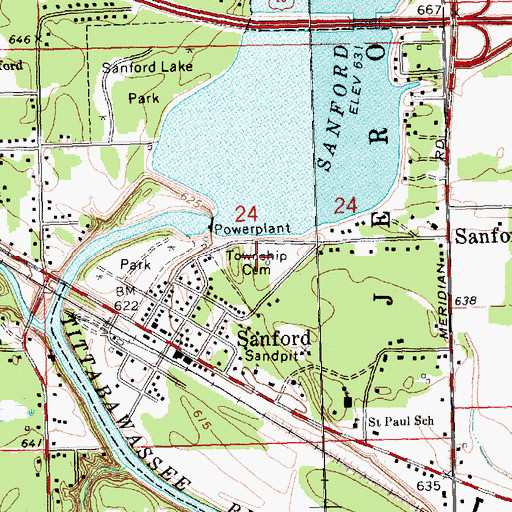 Topographic Map of Jerome Township Cemetery, MI