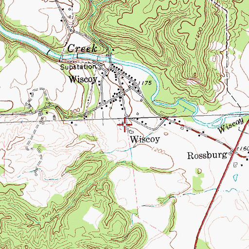 Topographic Map of Wiscoy Cemetery, NY