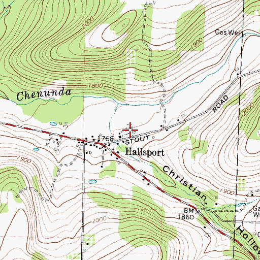 Topographic Map of Hallsport Union Cemetery, NY