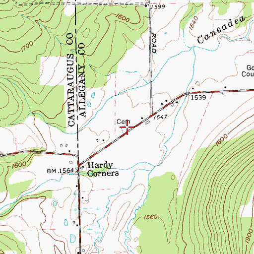 Topographic Map of Hardys Corners Cemetery, NY