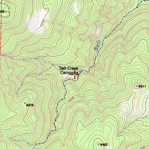 Topographic Map of Salt Creek Campsite, CA