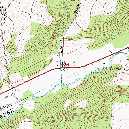 Topographic Map of Kenyon Road Cemetery, NY