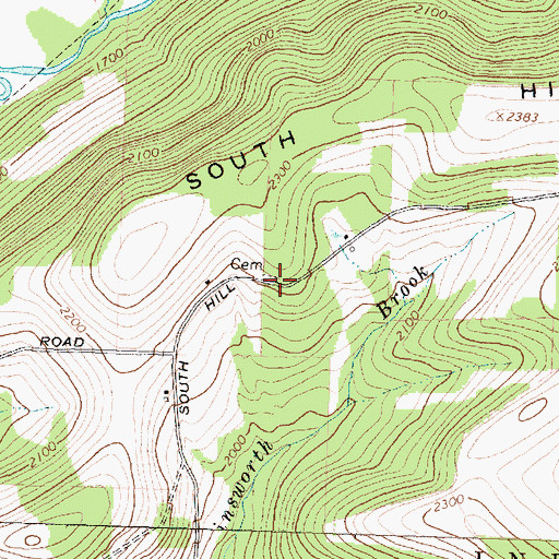 Topographic Map of United States Cemetery, NY