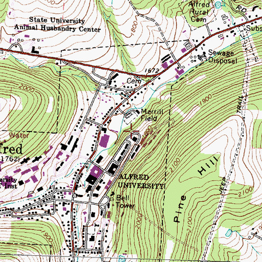 Topographic Map of Marlin Miller Performing Arts Center, NY