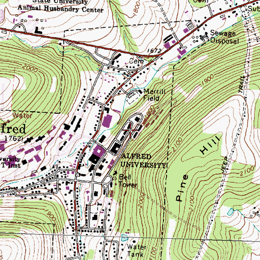 Topographic Map of Cannon Hall, NY