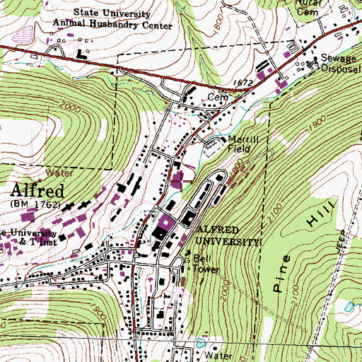 Topographic Map of McLane Physical Education Center, NY