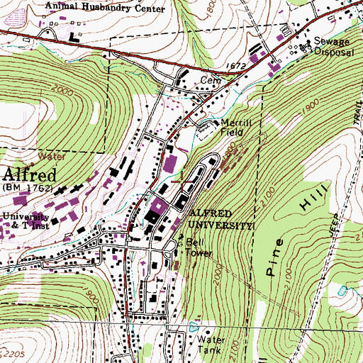 Topographic Map of Franklin W Olin Building, NY