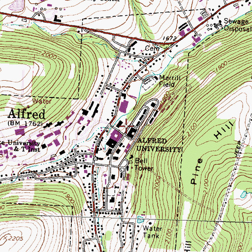 Topographic Map of Scholes Library of Ceramics, NY