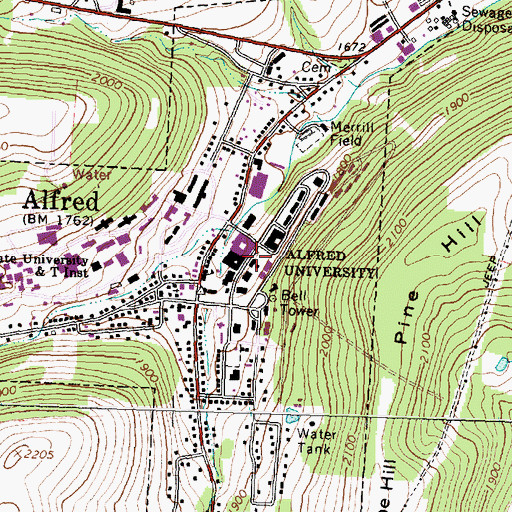 Topographic Map of Perlman Hall, NY