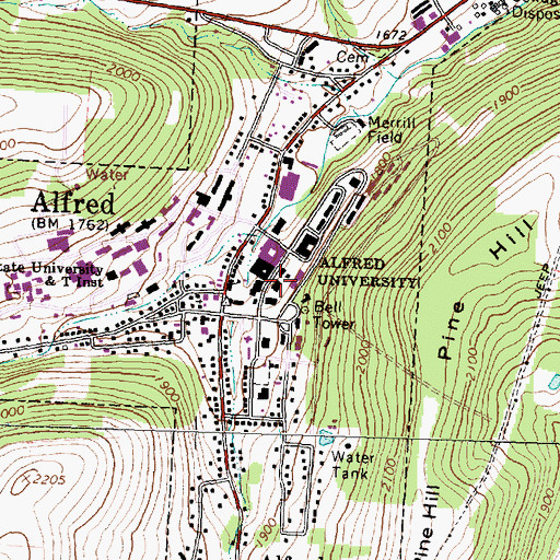 Topographic Map of Myers Hall, NY