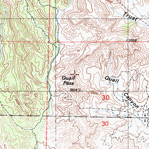 Topographic Map of Quail Pass, CA
