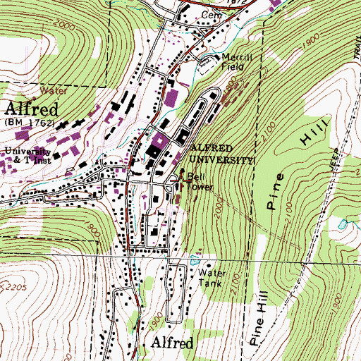 Topographic Map of Howell Hall, NY