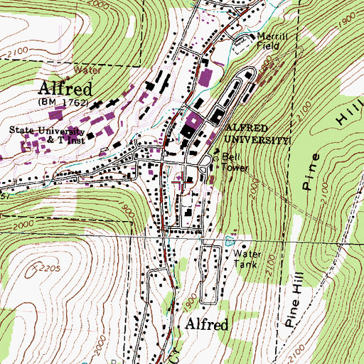 Topographic Map of Kruson Residence Hall, NY