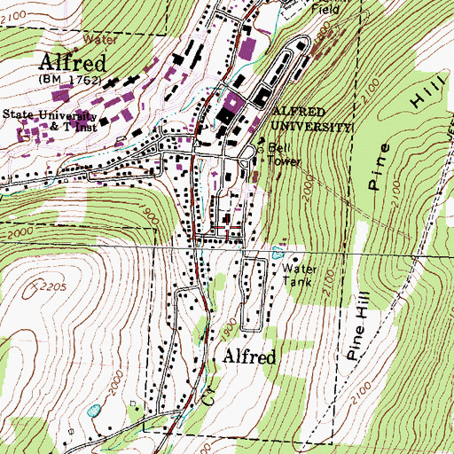 Topographic Map of Crandall Health Center, NY