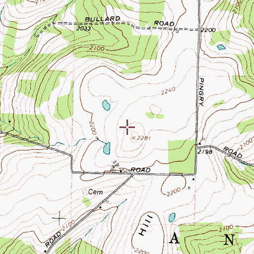 Topographic Map of Kent Farms, NY