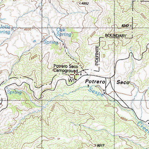 Topographic Map of Potrero Seco Campground, CA