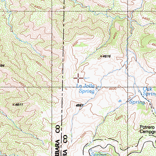 Topographic Map of La Jolla Spring, CA