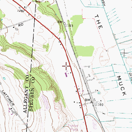 Topographic Map of Lismore Dairy, NY