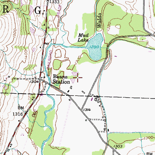Topographic Map of Hillview Blueberry Farm, NY