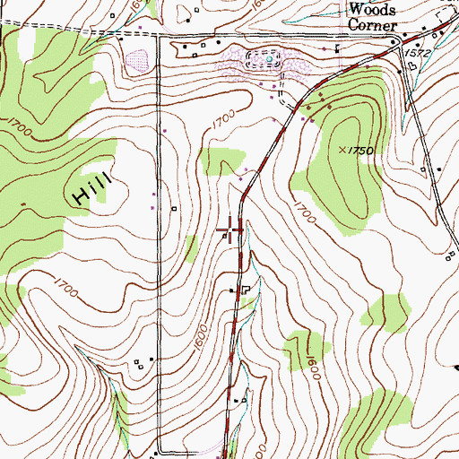 Topographic Map of Hillsprings Farm, NY
