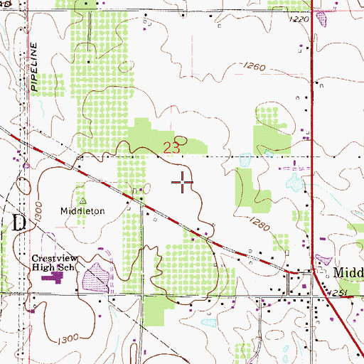 Topographic Map of Hays Orchard, OH