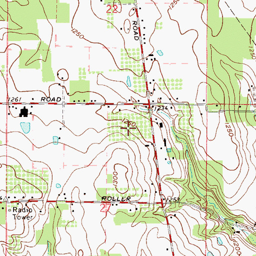 Topographic Map of Huffman Fruit Farm, OH