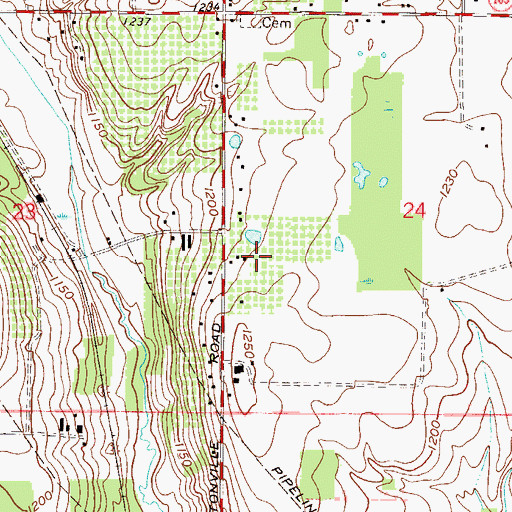 Topographic Map of Less And Less Orchards, OH