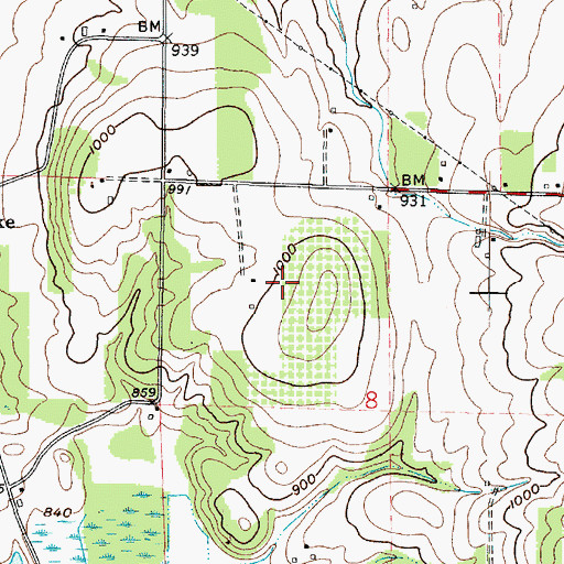 Topographic Map of Moreland Fruit Farm, OH
