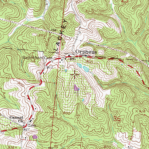 Topographic Map of Richards Brothers Fruit Farm, OH