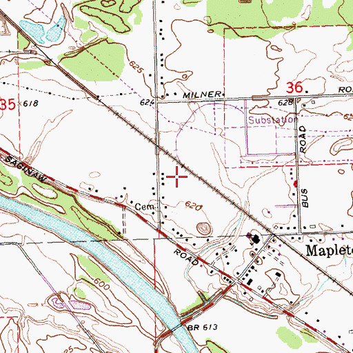 Topographic Map of Arrance Cemetery, MI